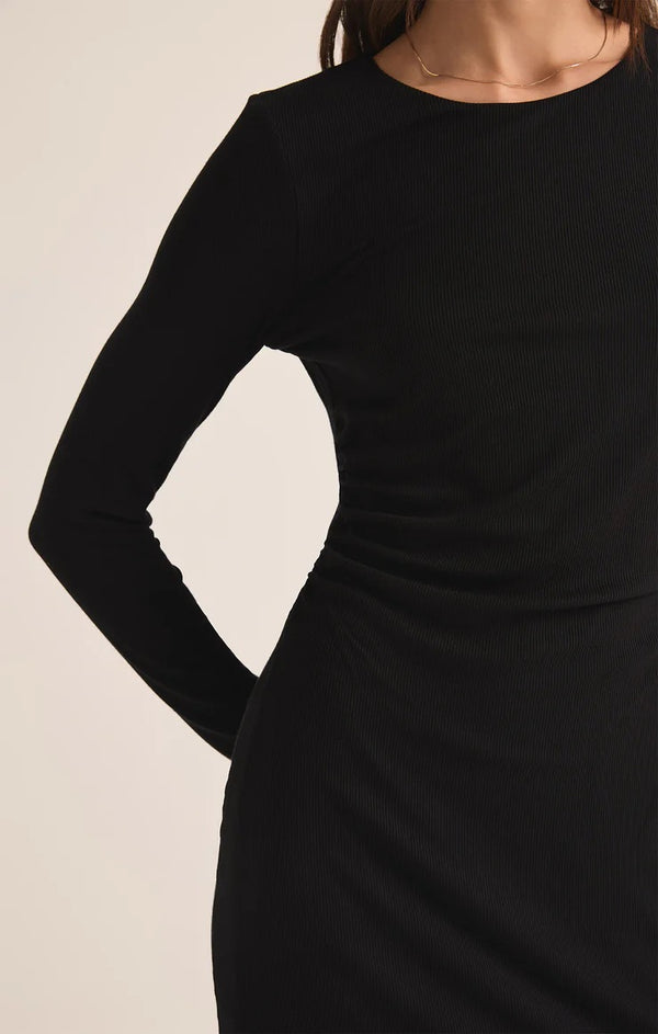 Winnie Rib Dress - Black