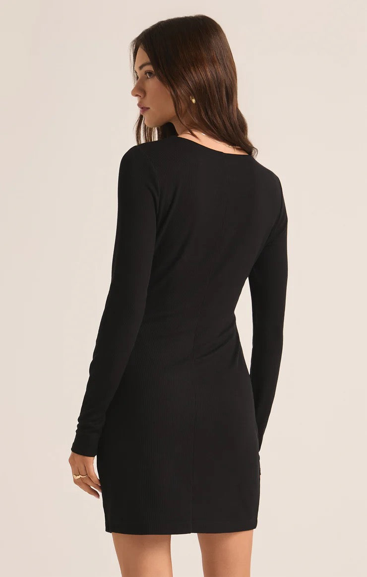 Winnie Rib Dress - Black