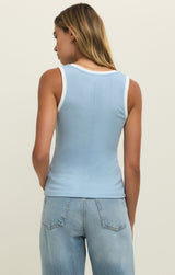 Sirena Color Blocked Rib Tank - Coast