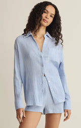 Classic Gingham Top - Ice Blue