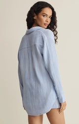 Classic Gingham Top - Ice Blue