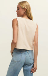 Noelle Textured Tank Top - Whisper White