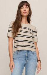Gatewood Stripe Sweater Tee - Light Oatmeal Heather