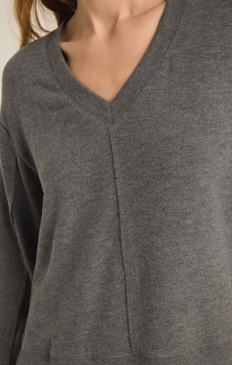 Wilder Cloud V-Neck Sweater - Heather Taupe