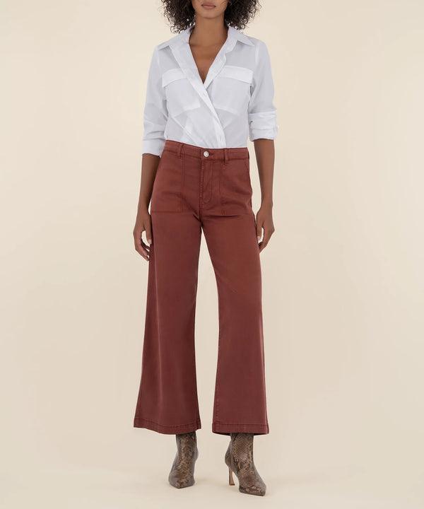 Meg High Rise Wide Leg - Rust
