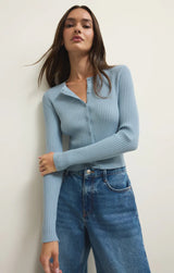 Patrice Rib Cardigan - Coast