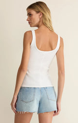 Renae Premium Rib Tank Top - White