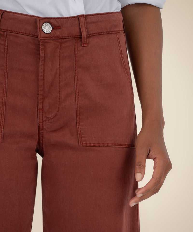 Meg High Rise Wide Leg - Rust