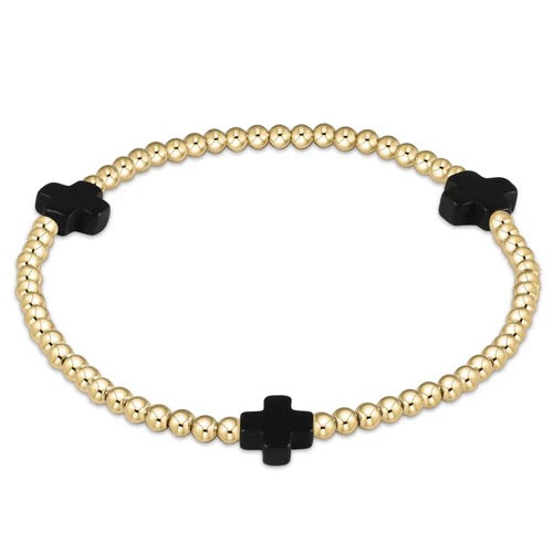 Signature Gold Cross 3mm Pattern - Onyx