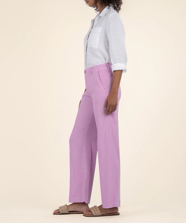 Meg Linen Wide Leg Pants - Soft Orchid