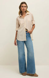 Seaport Button Up Top - Parchment
