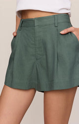 Vantage Linen Shorts - Everglade