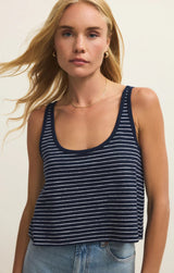 Yareli Stripe Cropped Tank - Eclipse