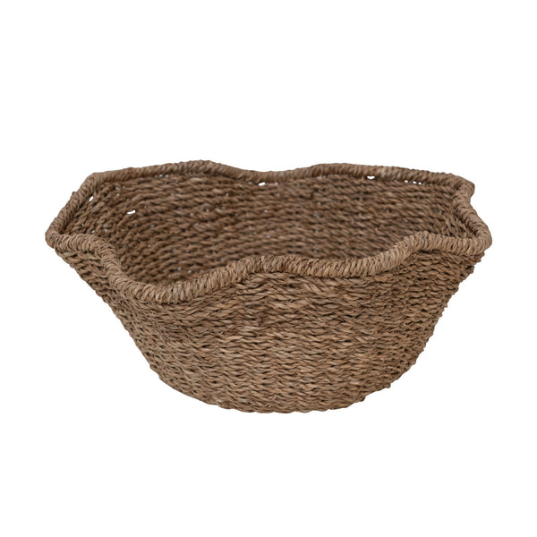 Ruffled + Woven Rattan Bowl