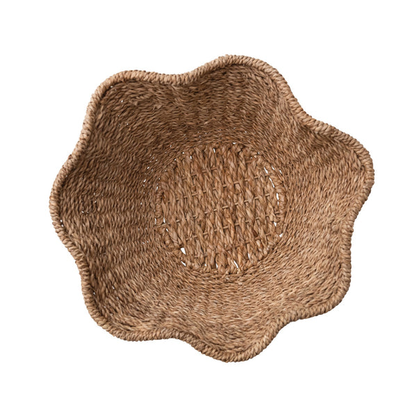 Ruffled + Woven Rattan Bowl