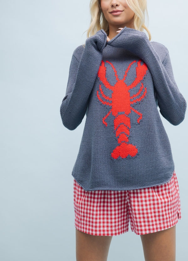 Navy + Red Lobster Sweater