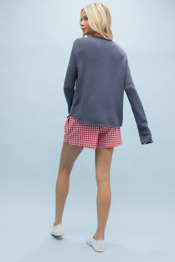 Navy + Red Lobster Sweater