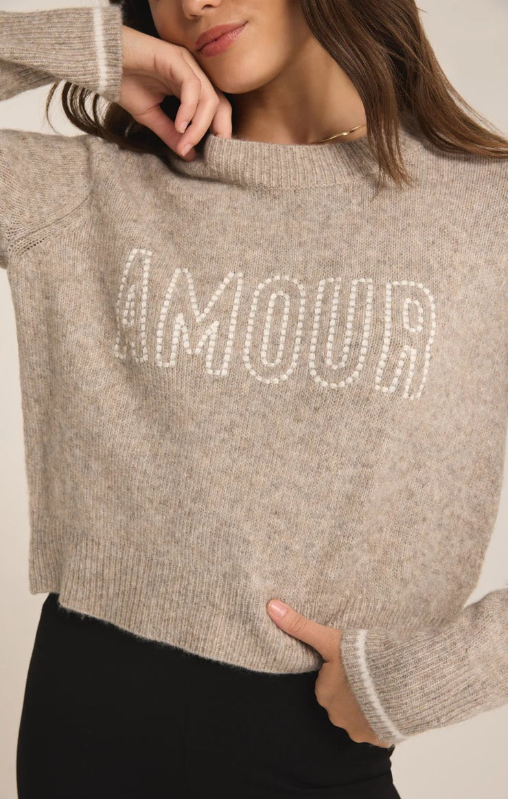 Amour Milan Sweater - Heather Taupe