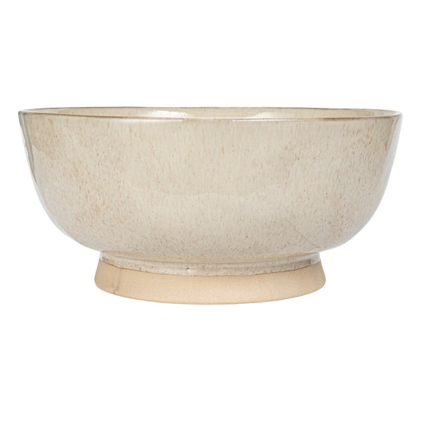 Large Antique White Stoneware Bowl
