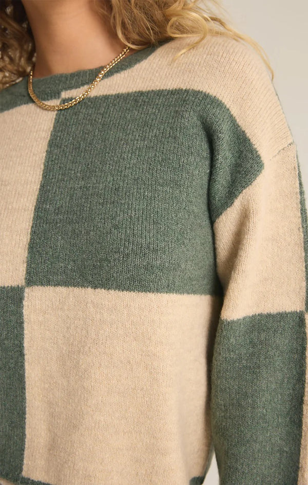 Rosi Blocked Sweater - Palm Green