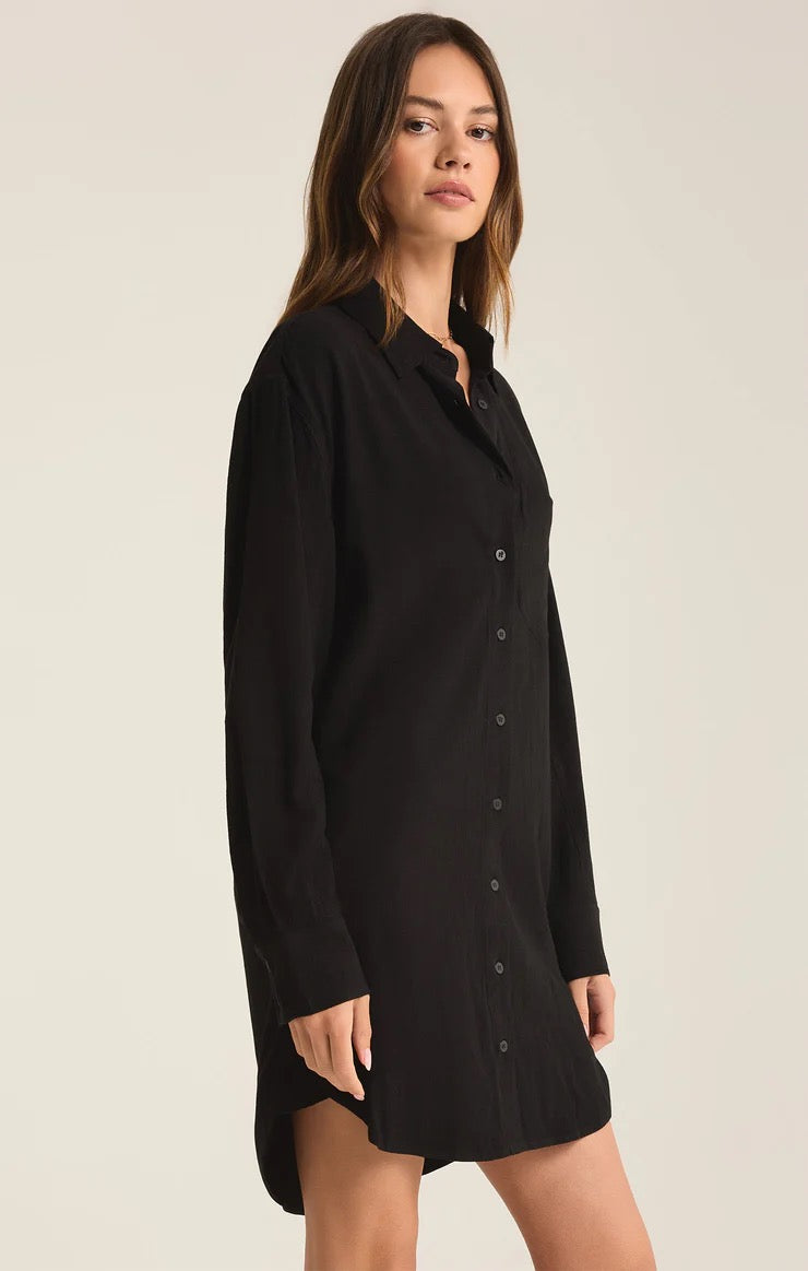 Dover Linen Dress - Black