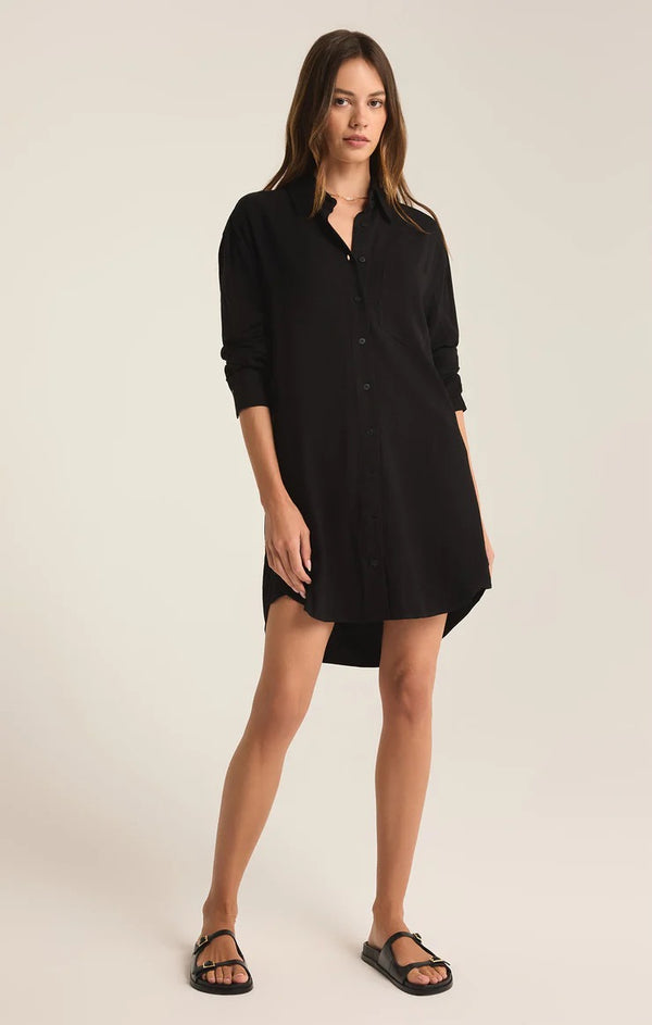 Dover Linen Dress - Black