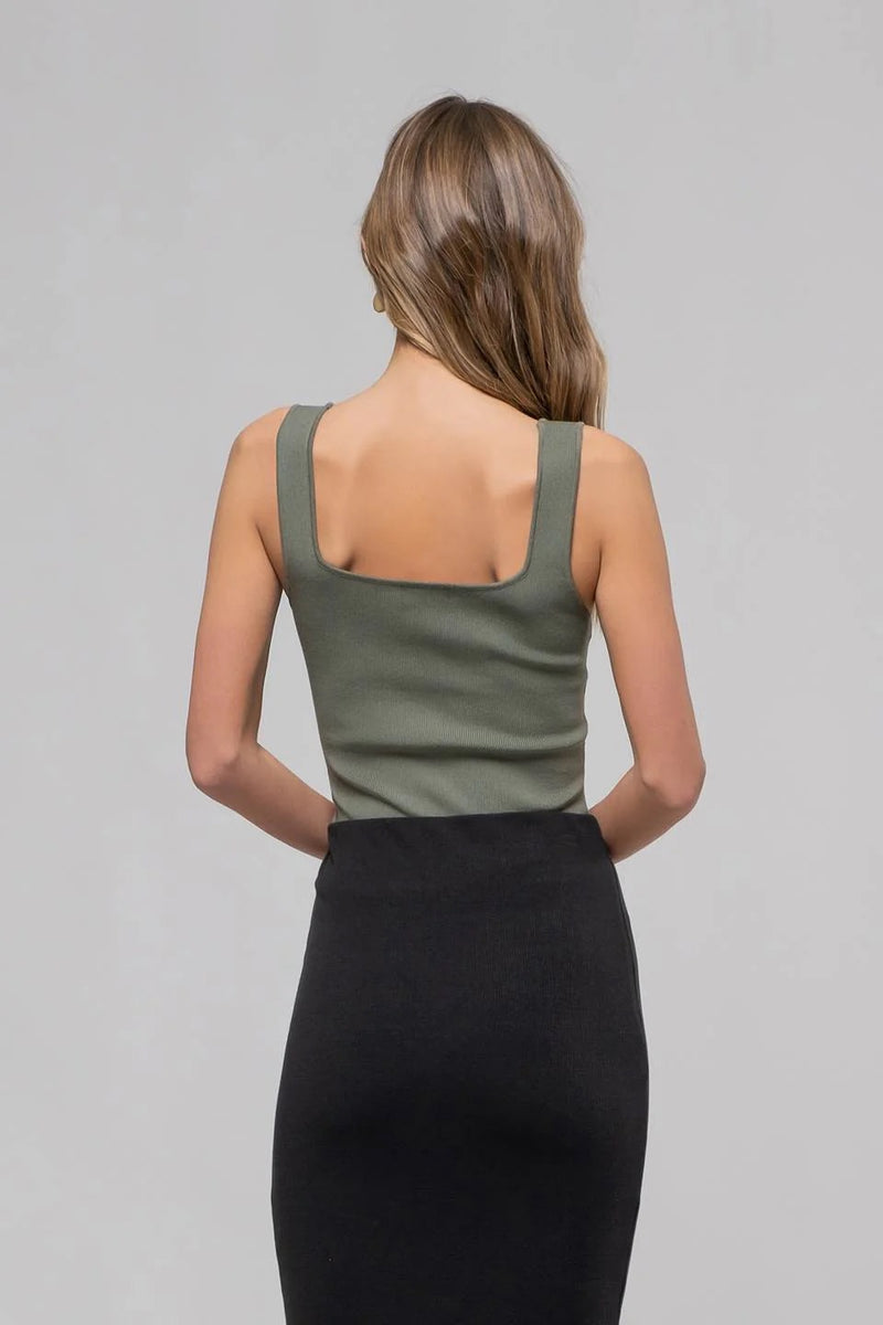 Nina Knit Tank - Olive