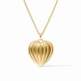 Puffy Heart Gold Locket Necklace