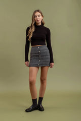 Black Tweed Mini Skirt