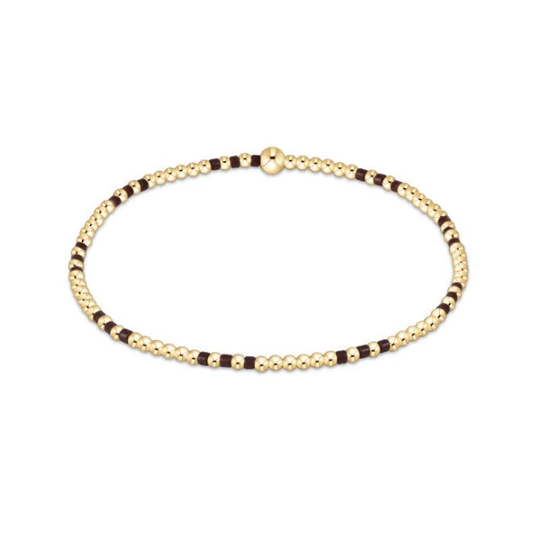 Hope Joy Pattern 2mm Bead Bracelet - Chocolate