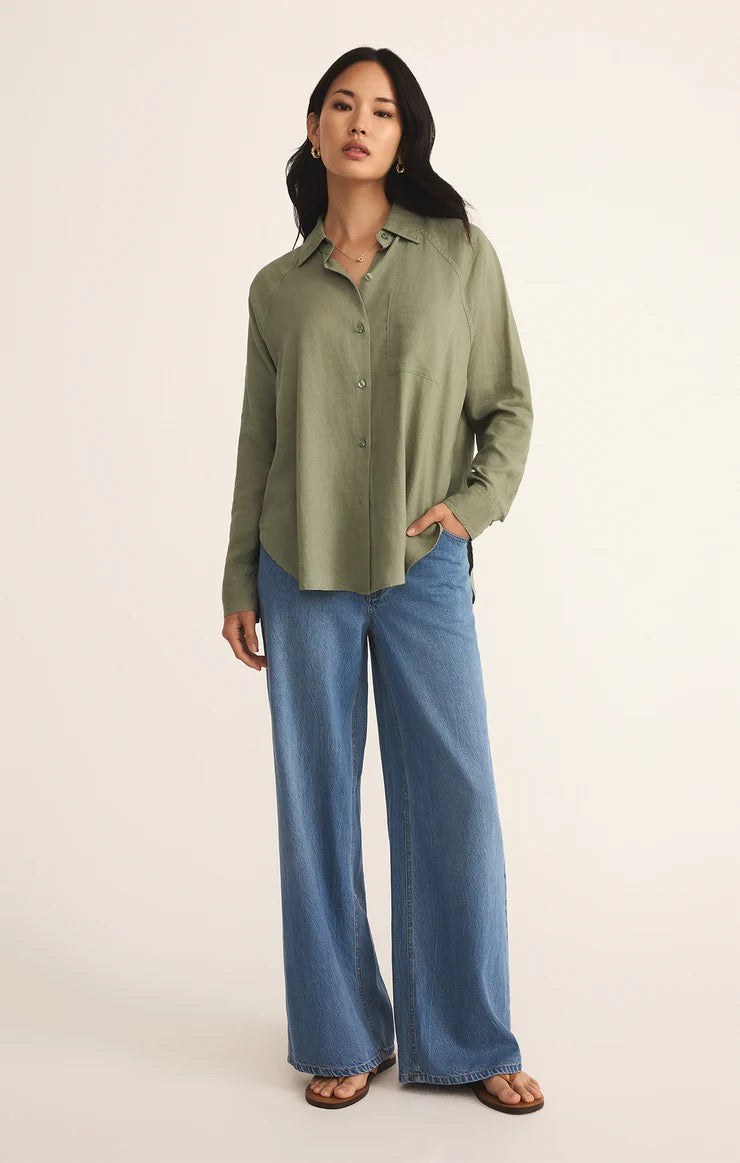 The Perfect Linen Top - Avocado