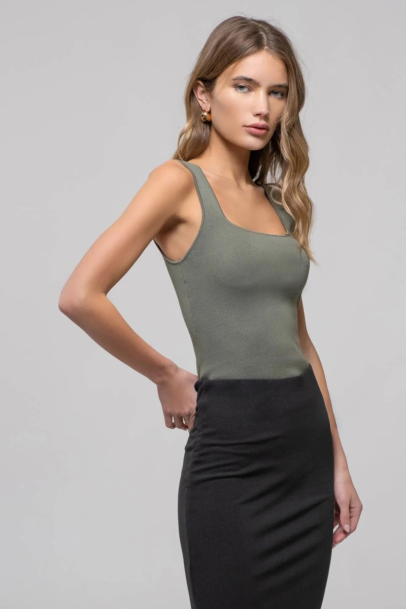 Nina Knit Tank - Olive