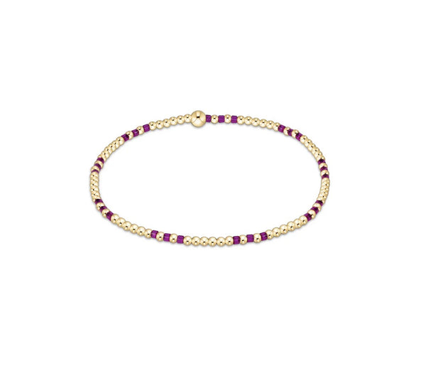 Hope Joy Pattern 2mm Bead Bracelet - Fuchsia