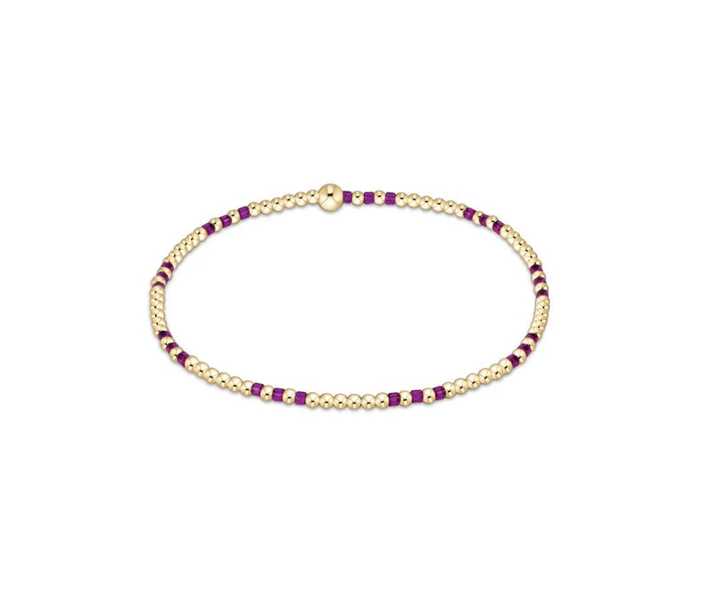 Hope Joy Pattern 2mm Bead Bracelet - Fuchsia