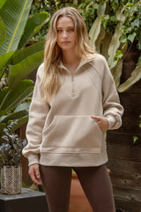 Taupe Half Zip Pullover