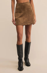 Ciera Suede Mini Skirt - Coconut