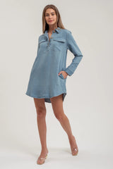 Luna Chambray Shirt Dress