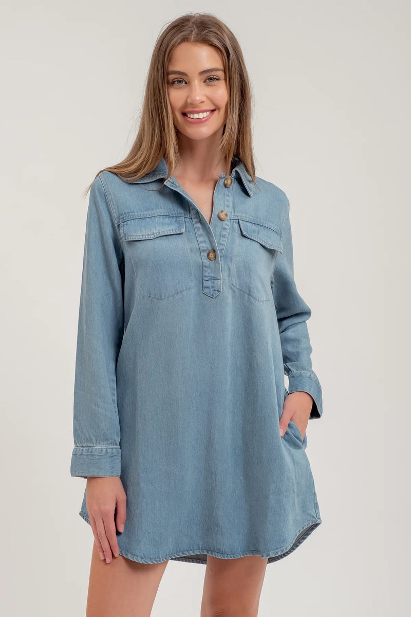 Luna Chambray Shirt Dress