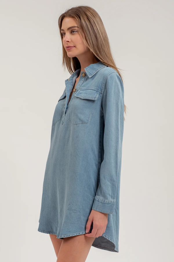 Luna Chambray Shirt Dress