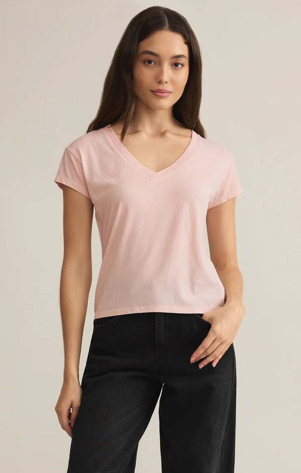 Modern V-Neck Tee - Pink Salt