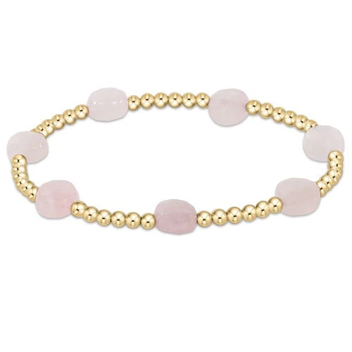 Admire Gold 3mm Bead Bracelet - Pink Opal