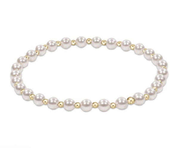 Classic Grateful Pattern 4mm Bracelet - Pearl