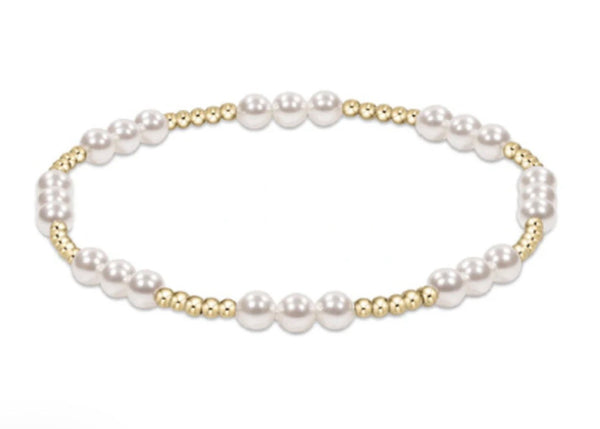 Classic Joy Pattern 4mm Bracelet - Pearl