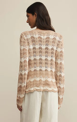 Azura Stripe Crochet Sweater - Panna Cotta