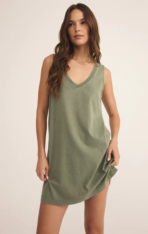 Sloane V Neck Mini Dress - Avocado