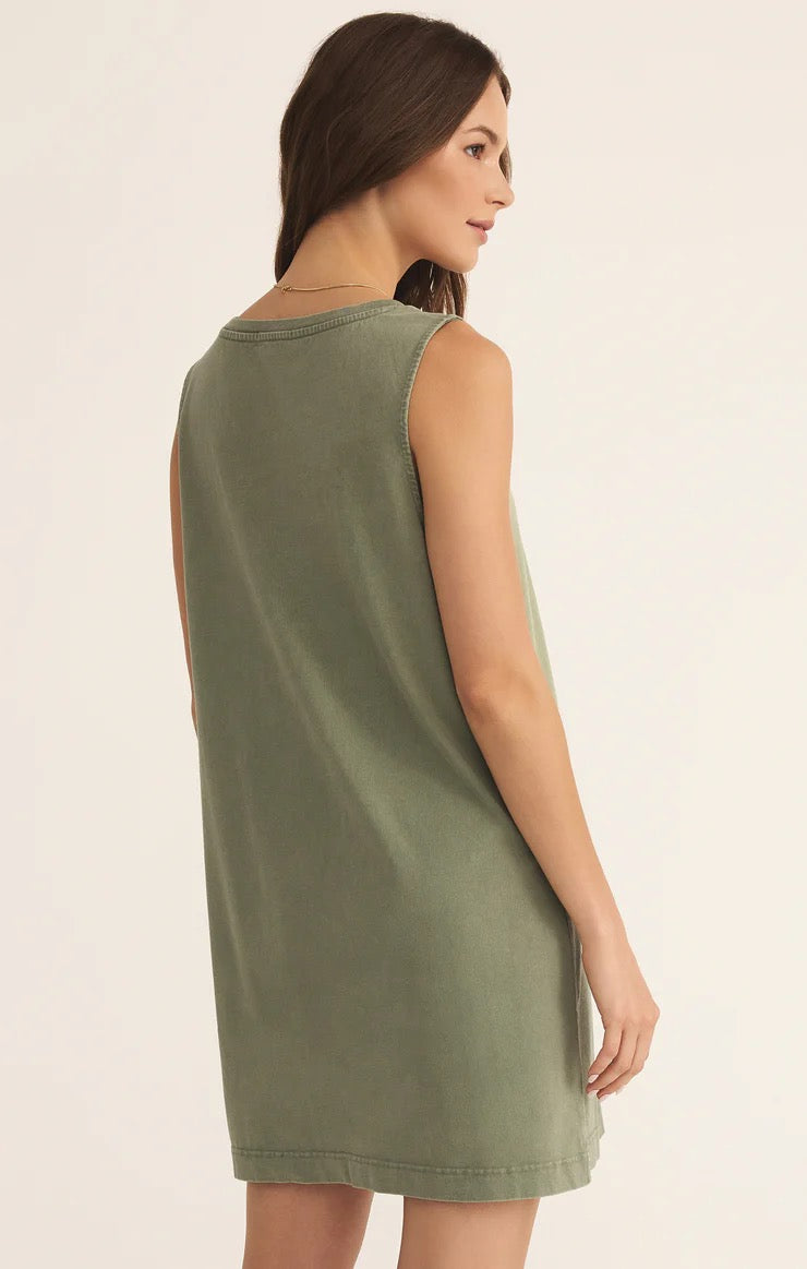 Sloane V Neck Mini Dress - Avocado