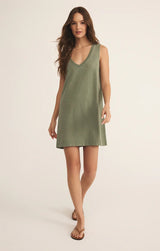 Sloane V Neck Mini Dress - Avocado