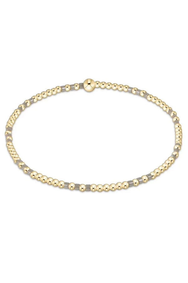 Hope Joy Pattern 2mm Bead Bracelet - Taupe With A Twist