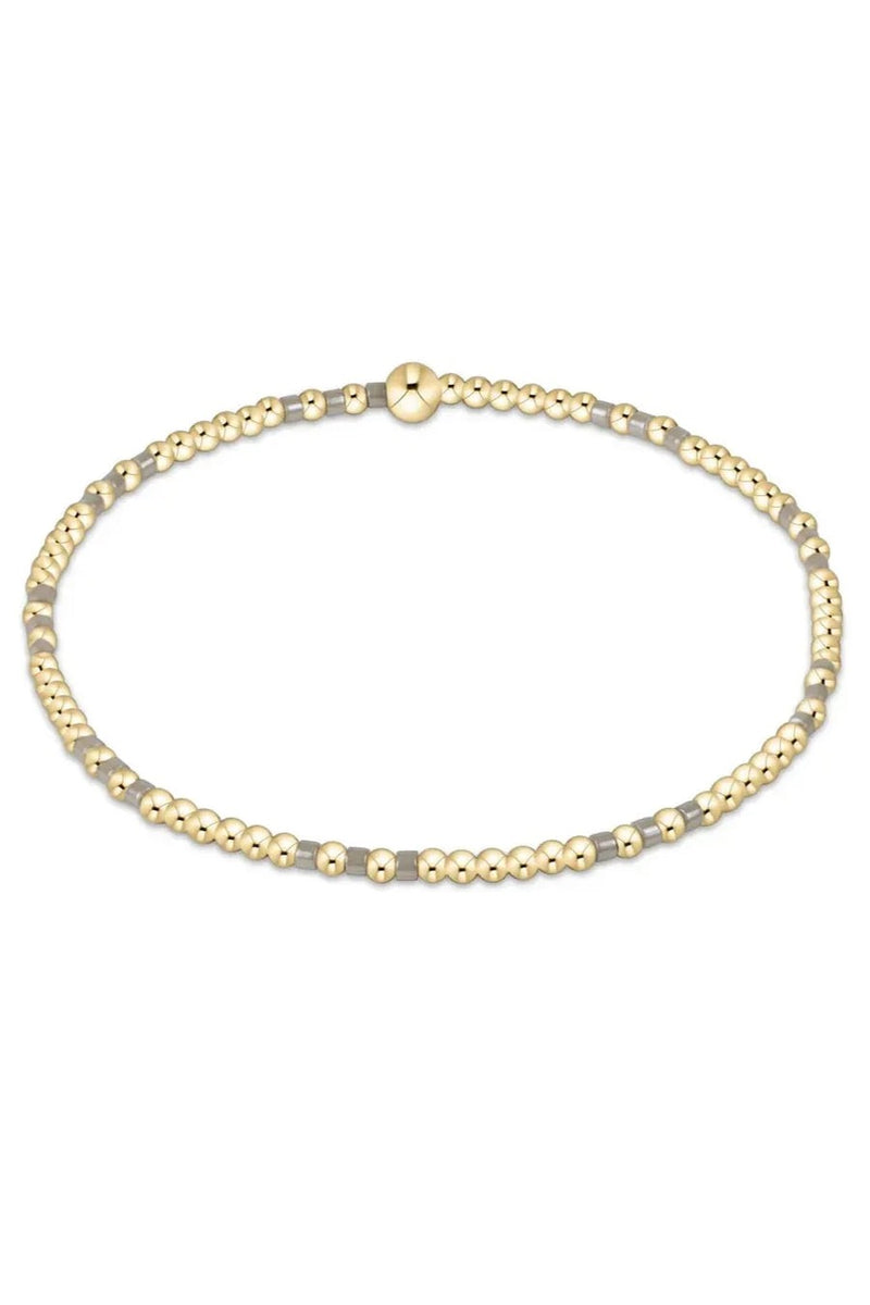 Hope Joy Pattern 2mm Bead Bracelet - Taupe With A Twist