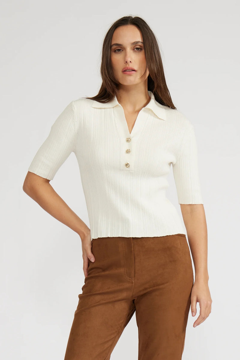Callan Knit Top - Cream